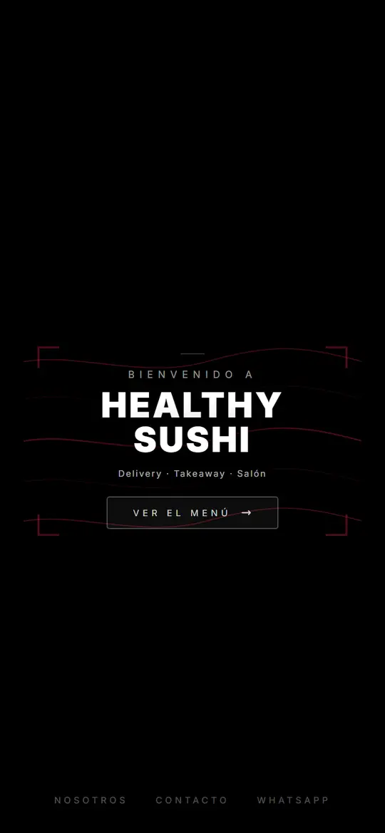 Sitio web de Healthy Sushi en el celular, hecho por Página Web Argentina