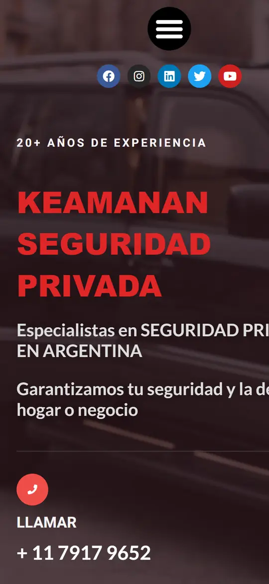 Sitio web de Keamanan en el celular, hecho por Página Web Argentina